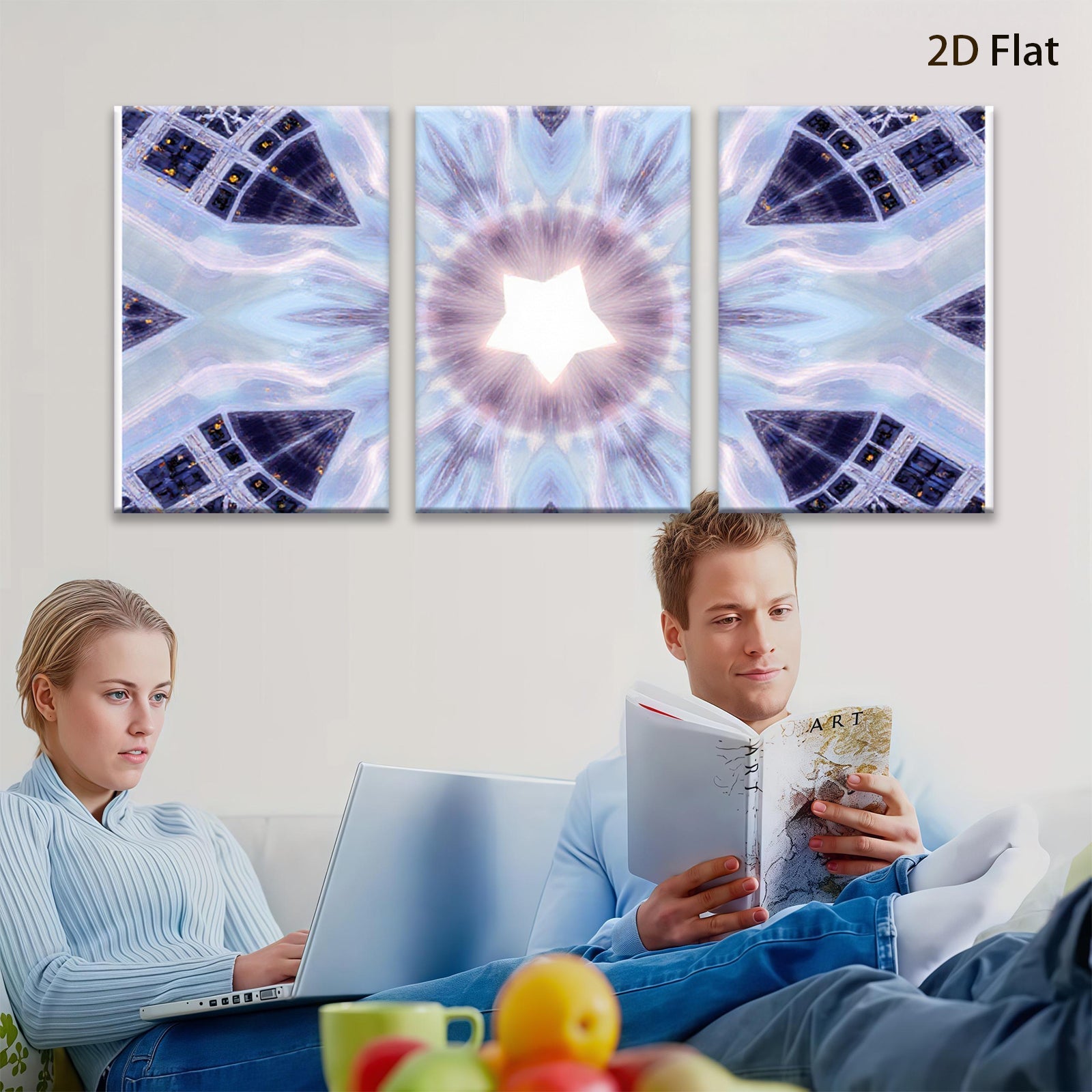 2D flat 1pc starts celestial bloom abstract wall art decor for living room bedroom office modern farmhouse gallery wrapped canvas prints inspirational healing energy positive vibes