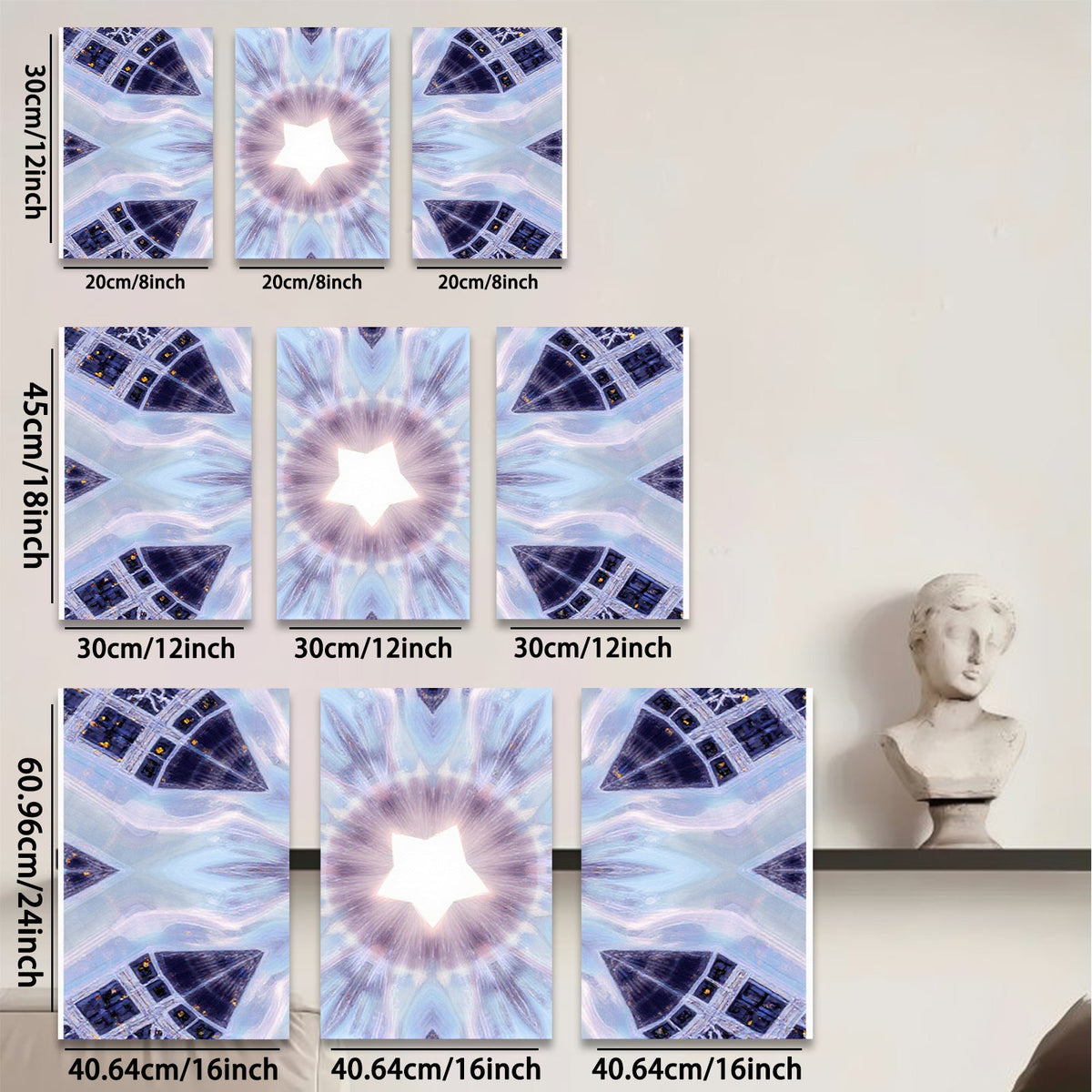 2D flat 1pc starts celestial bloom abstract wall art decor for living room bedroom office modern farmhouse gallery wrapped canvas prints inspirational healing energy positive vibes