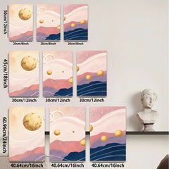 2D flat 1pc starts ethereal planetary landscape modern wall art for living room bedroom office gallery wrapped canvas prints farmhouse decor botanical minimalist