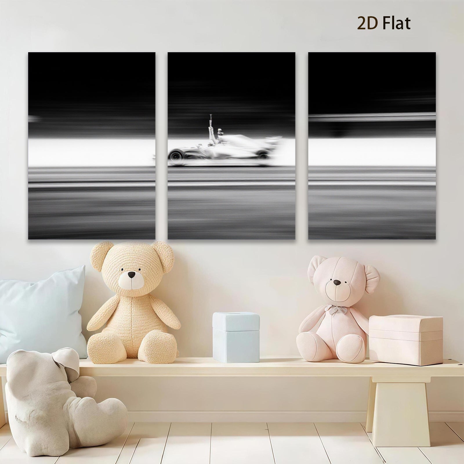 2D flat 1pc starts racing speed blur abstract wall art for living room bedroom modern farmhouse gallery wrapped canvas prints ready to hang