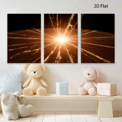 2D flat 1pc starts radiant sunburst abstract wall art for living room bedroom office modern farmhouse gallery wrapped canvas prints inspirational home decor large size statement piece