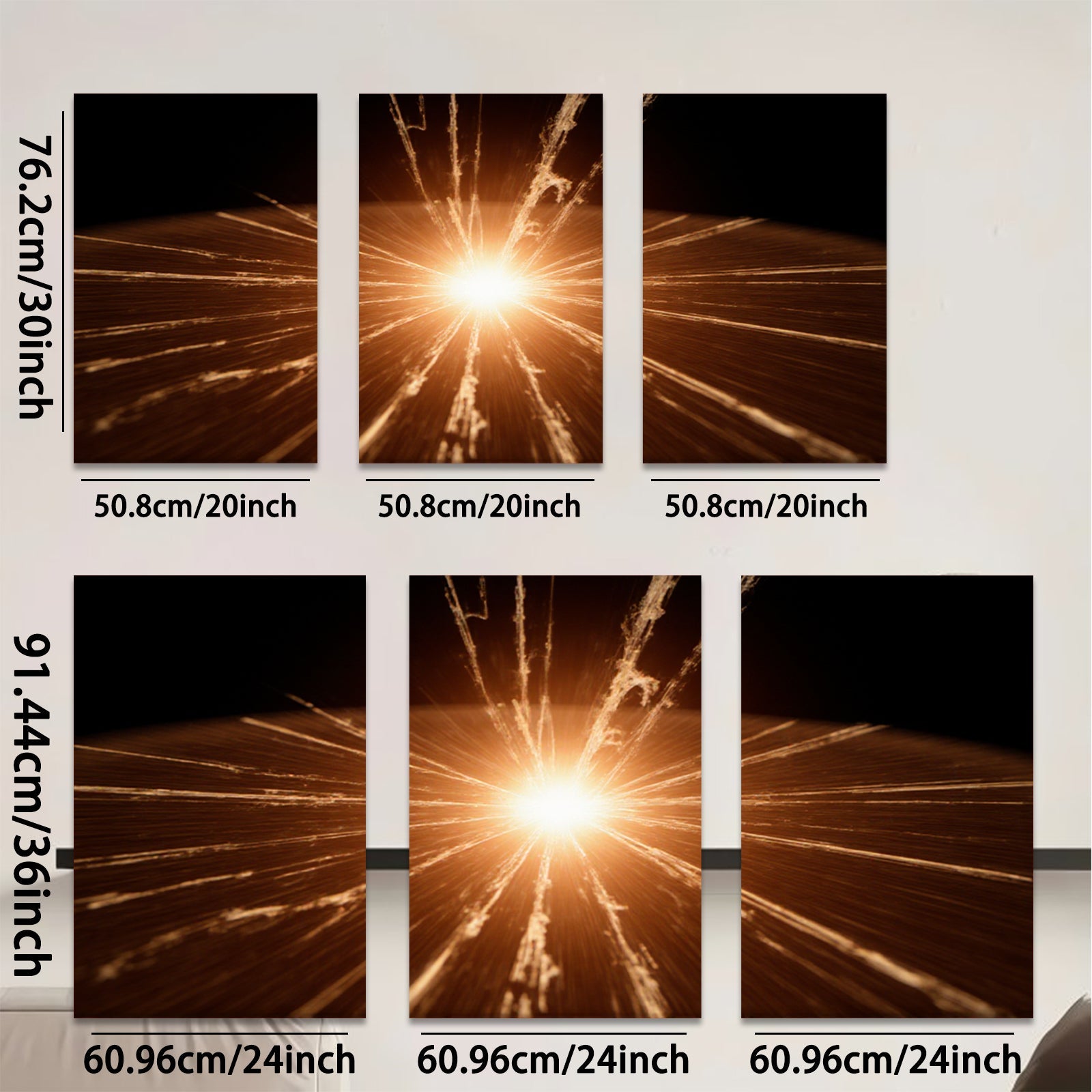 2D flat 1pc starts radiant sunburst abstract wall art for living room bedroom office modern farmhouse gallery wrapped canvas prints inspirational home decor large size statement piece