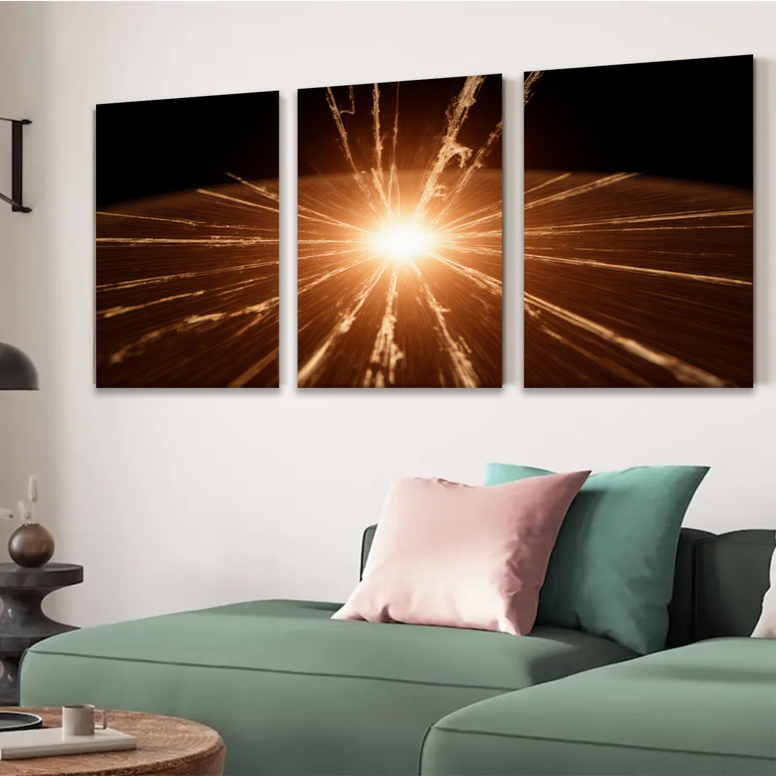 2D flat 1pc starts radiant sunburst abstract wall art for living room bedroom office modern farmhouse gallery wrapped canvas prints inspirational home decor large size statement piece