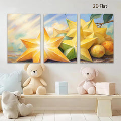 2D flat 1pc starts vibrant tropical fruit still life kitchen dining room wall decor farmhouse style botanical prints gallery wrapped canvas