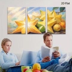 2D flat 1pc starts vibrant tropical fruit still life kitchen dining room wall decor farmhouse style botanical prints gallery wrapped canvas