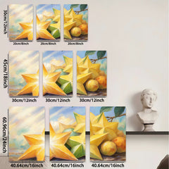2D flat 1pc starts vibrant tropical fruit still life kitchen dining room wall decor farmhouse style botanical prints gallery wrapped canvas