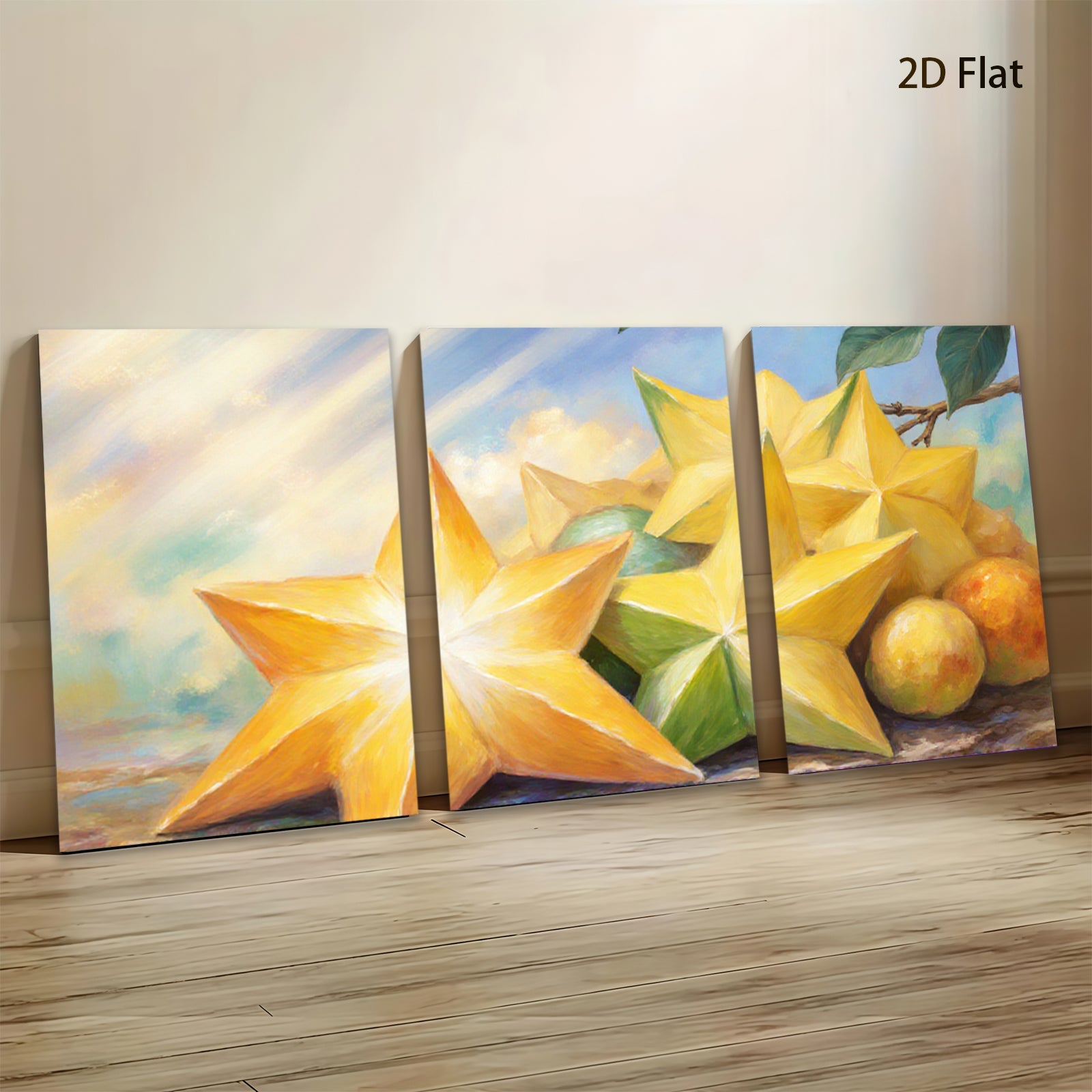 2D flat 1pc starts vibrant tropical fruit still life kitchen dining room wall decor farmhouse style botanical prints gallery wrapped canvas