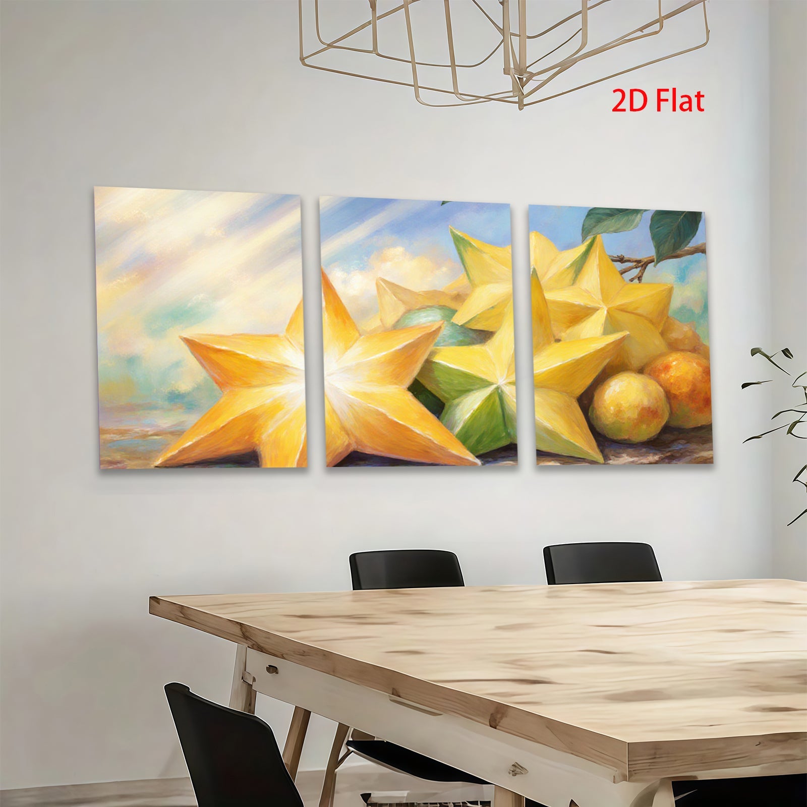 2D flat 1pc starts vibrant tropical fruit still life kitchen dining room wall decor farmhouse style botanical prints gallery wrapped canvas