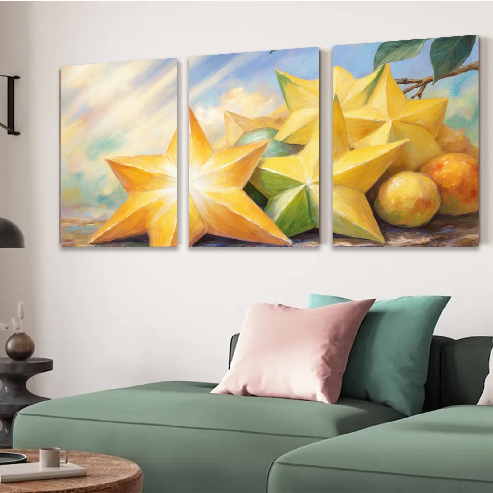2D flat 1pc starts vibrant tropical fruit still life kitchen dining room wall decor farmhouse style botanical prints gallery wrapped canvas