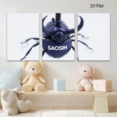 2D flat 1pc striking beetle closeup wall art for living room bedroom office modern farmhouse gallery wrapped canvas prints timeless beauty botanical decor