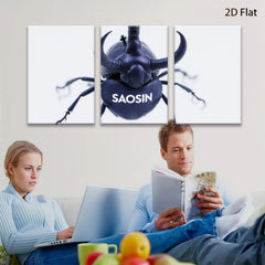 2D flat 1pc striking beetle closeup wall art for living room bedroom office modern farmhouse gallery wrapped canvas prints timeless beauty botanical decor