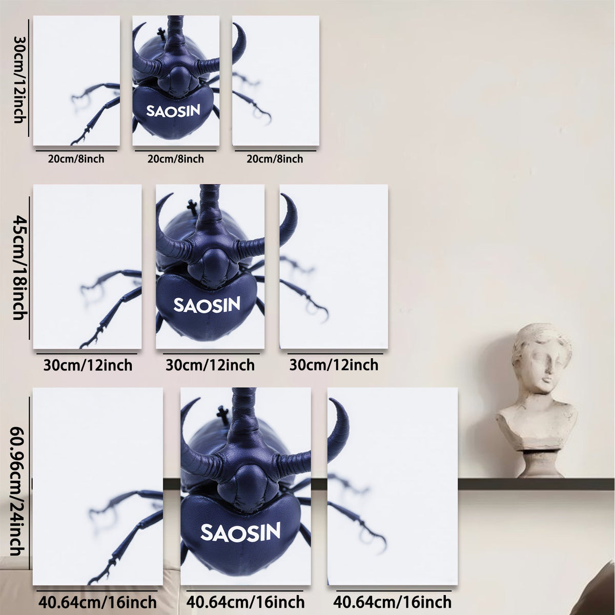 2D flat 1pc striking beetle closeup wall art for living room bedroom office modern farmhouse gallery wrapped canvas prints timeless beauty botanical decor