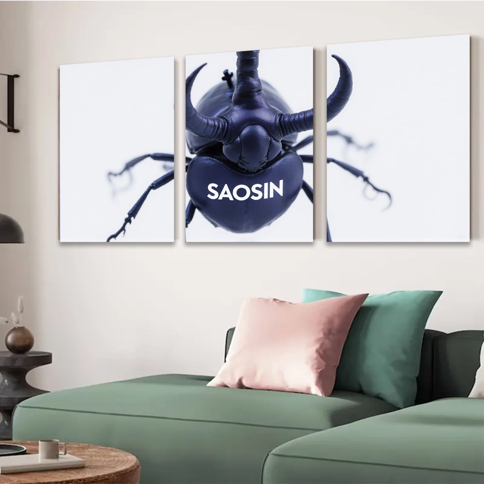 2D flat 1pc striking beetle closeup wall art for living room bedroom office modern farmhouse gallery wrapped canvas prints timeless beauty botanical decor