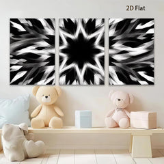 2D flat 1pc striking black white abstract swirl modern farmhouse wall art decor living room bedroom office gallery wrapped canvas prints ready to hang large size statement piece