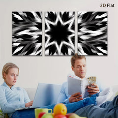 2D flat 1pc striking black white abstract swirl modern farmhouse wall art decor living room bedroom office gallery wrapped canvas prints ready to hang large size statement piece