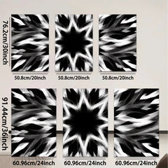 2D flat 1pc striking black white abstract swirl modern farmhouse wall art decor living room bedroom office gallery wrapped canvas prints ready to hang large size statement piece