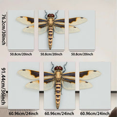2D flat 1pc striking dragonfly wall art botanical insect painting modern farmhouse living room bedroom decor gallery wrapped canvas print