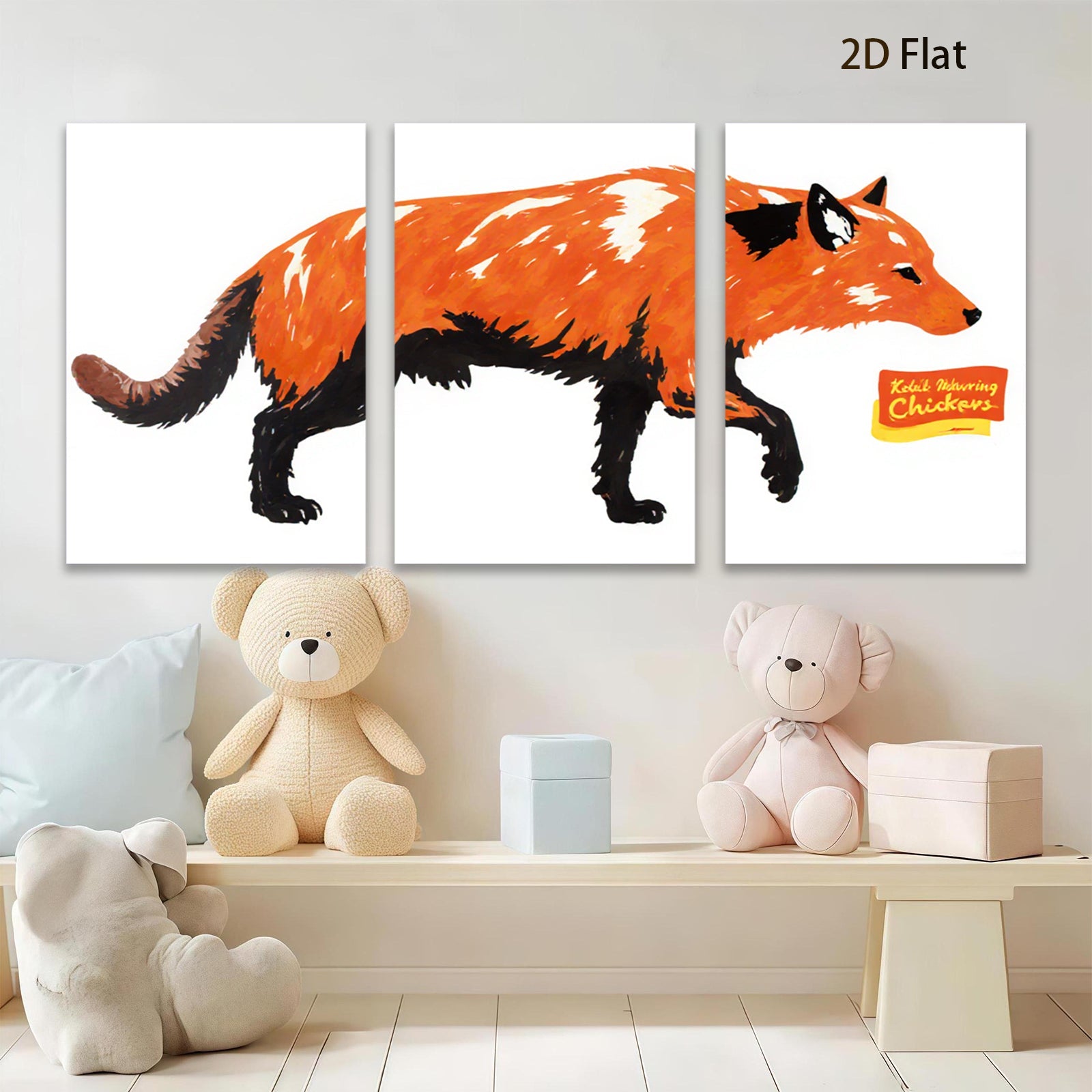 2D flat 1pc striking fox wall art modern farmhouse living room bedroom gallery wrapped canvas prints home decor gifts