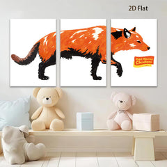 2D flat 1pc striking fox wall art modern farmhouse living room bedroom gallery wrapped canvas prints home decor gifts