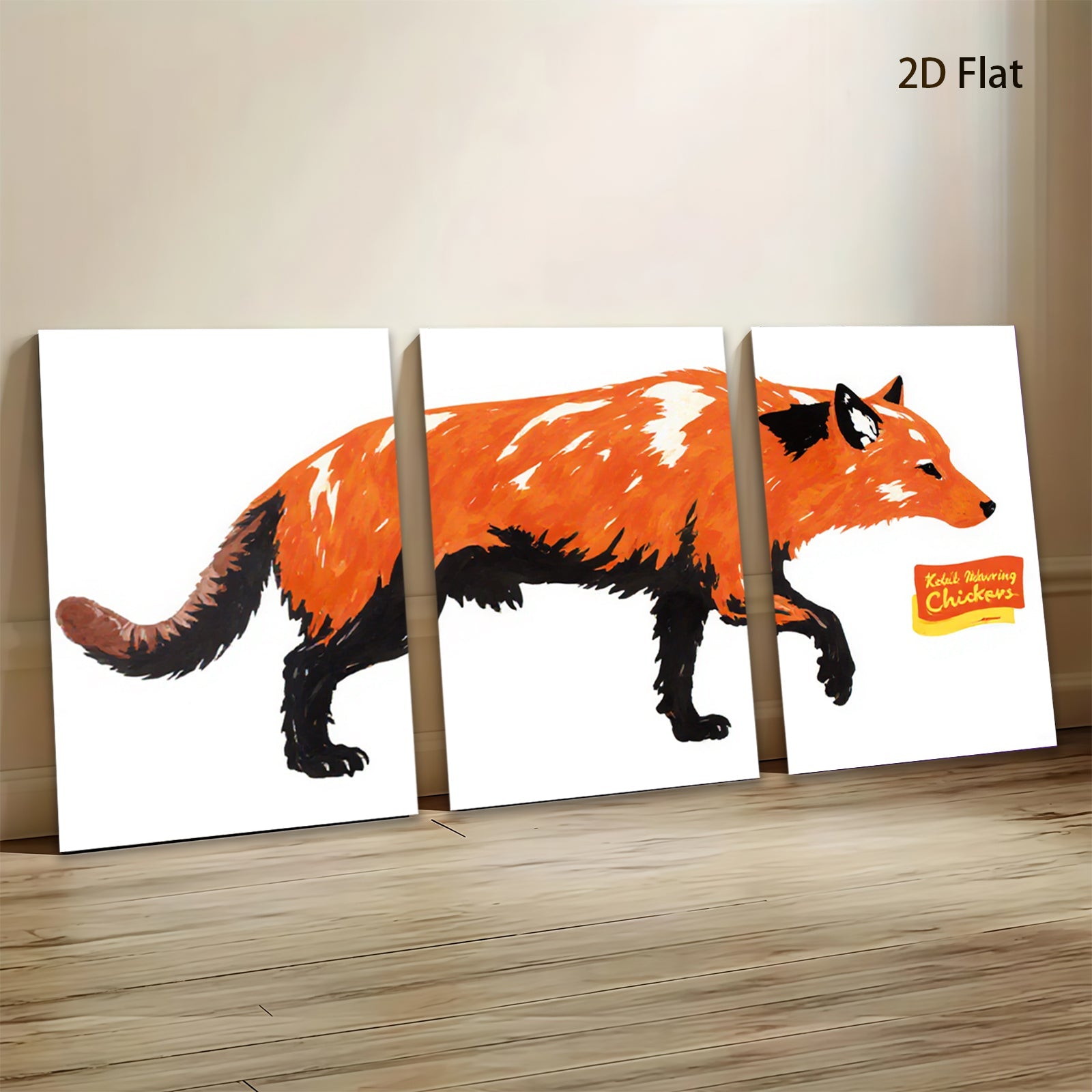 2D flat 1pc striking fox wall art modern farmhouse living room bedroom gallery wrapped canvas prints home decor gifts