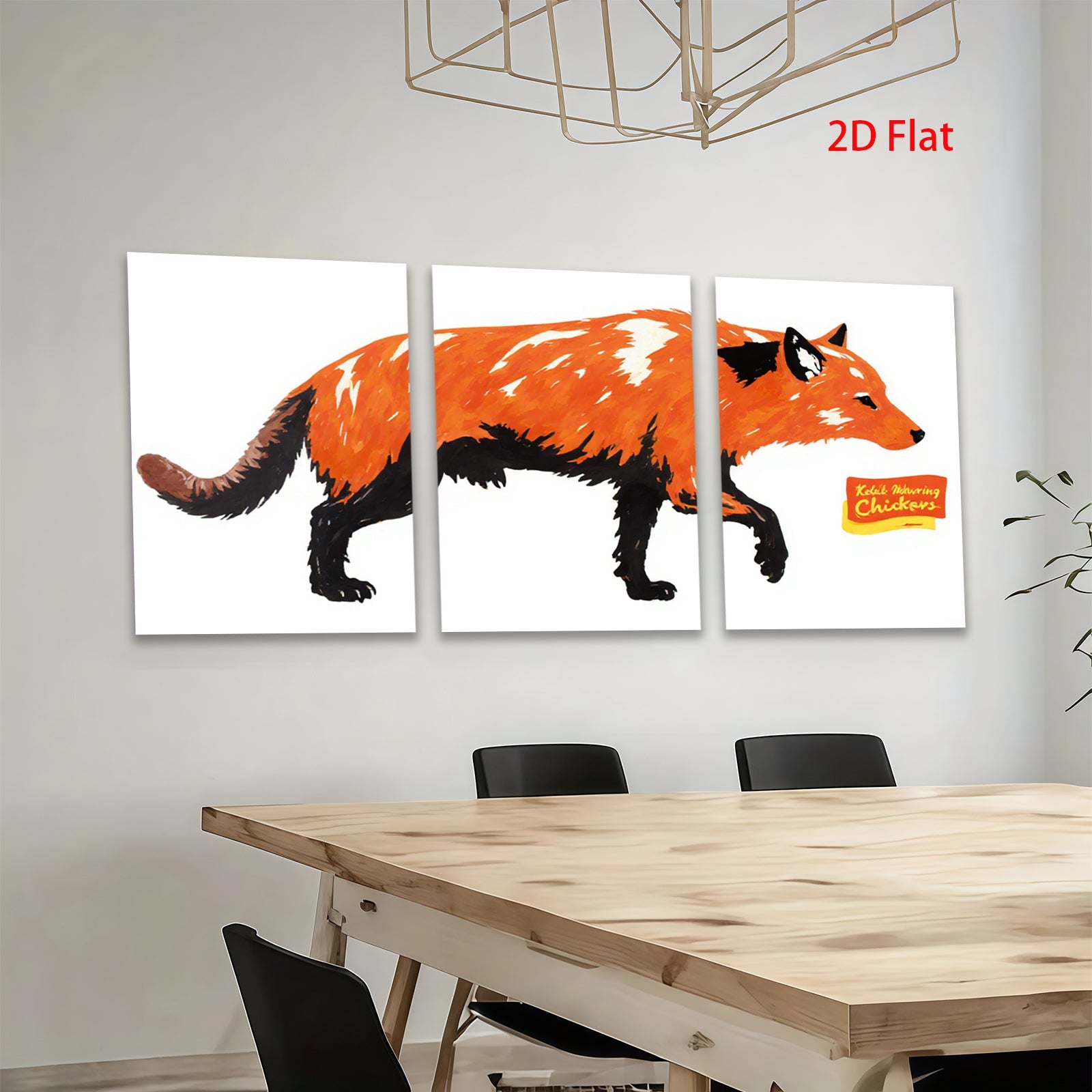 2D flat 1pc striking fox wall art modern farmhouse living room bedroom gallery wrapped canvas prints home decor gifts
