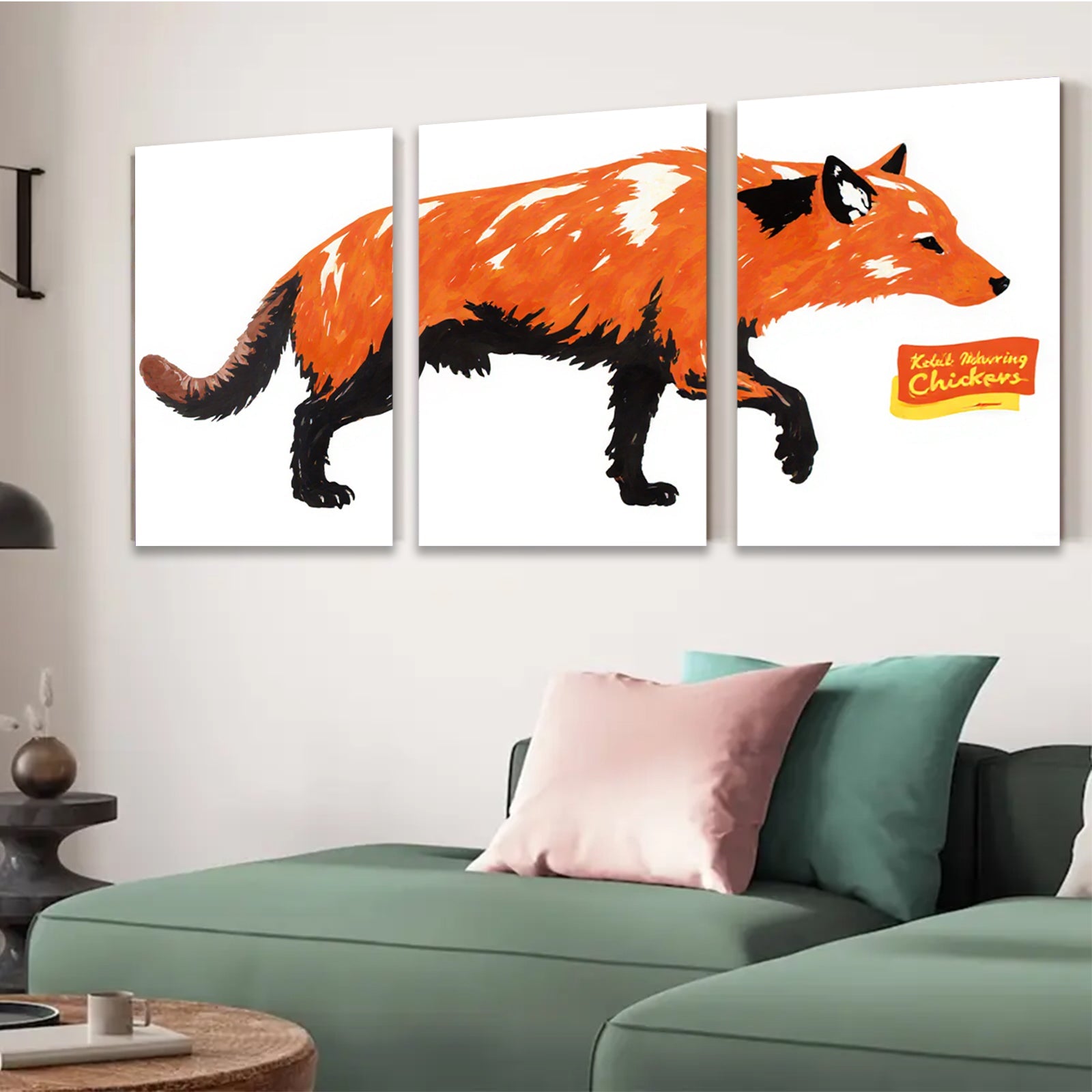 2D flat 1pc striking fox wall art modern farmhouse living room bedroom gallery wrapped canvas prints home decor gifts