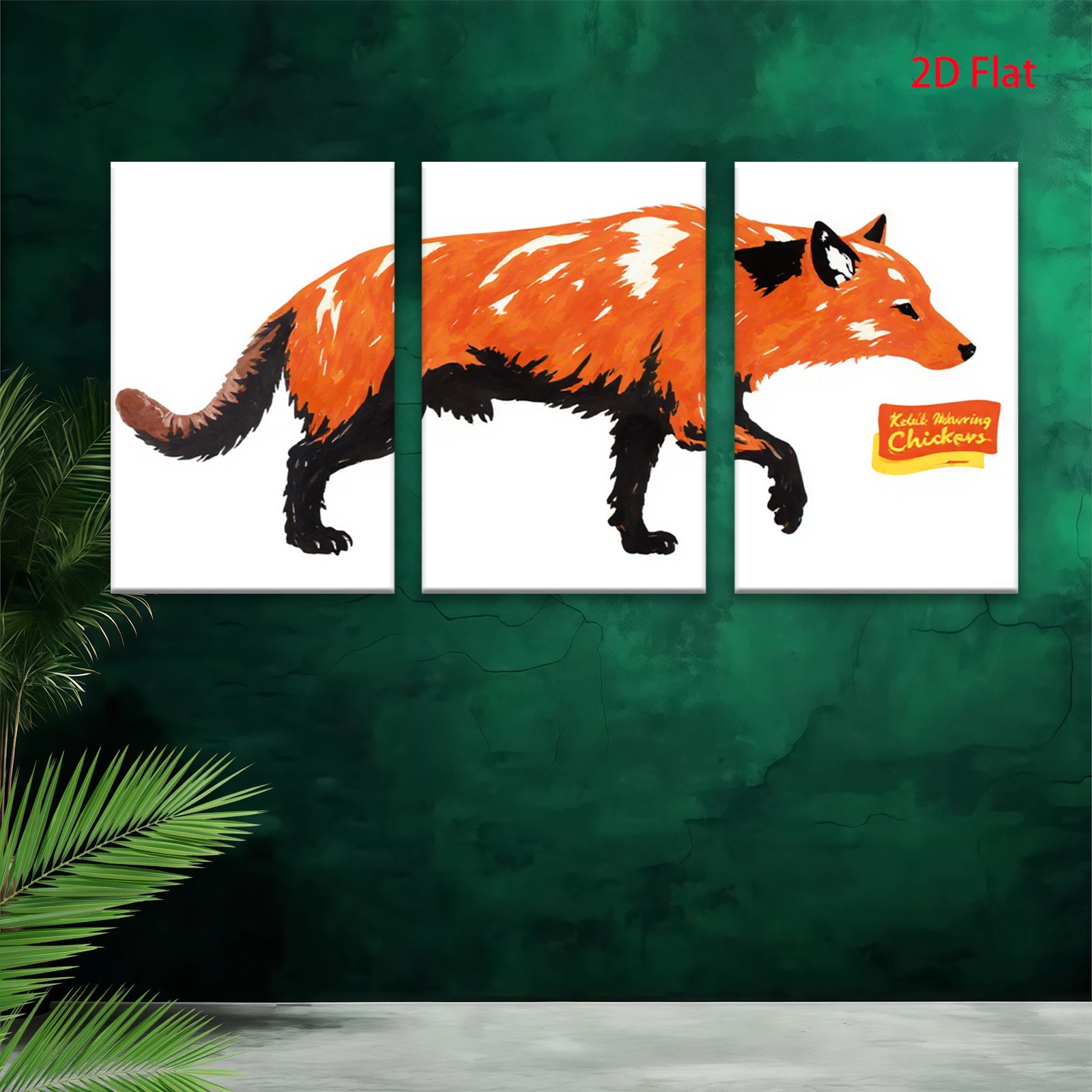 2D flat 1pc striking fox wall art modern farmhouse living room bedroom gallery wrapped canvas prints home decor gifts