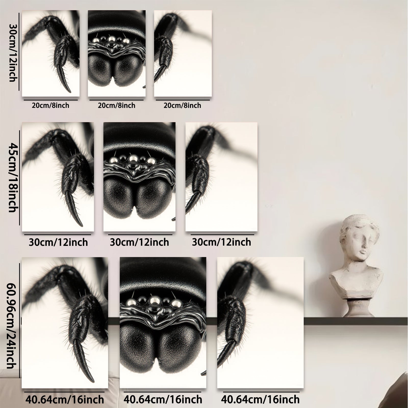 2D flat 1pc striking macro spider portrait modern farmhouse wall art bedroom living room decor gallery wrapped canvas prints trending now botanical insect