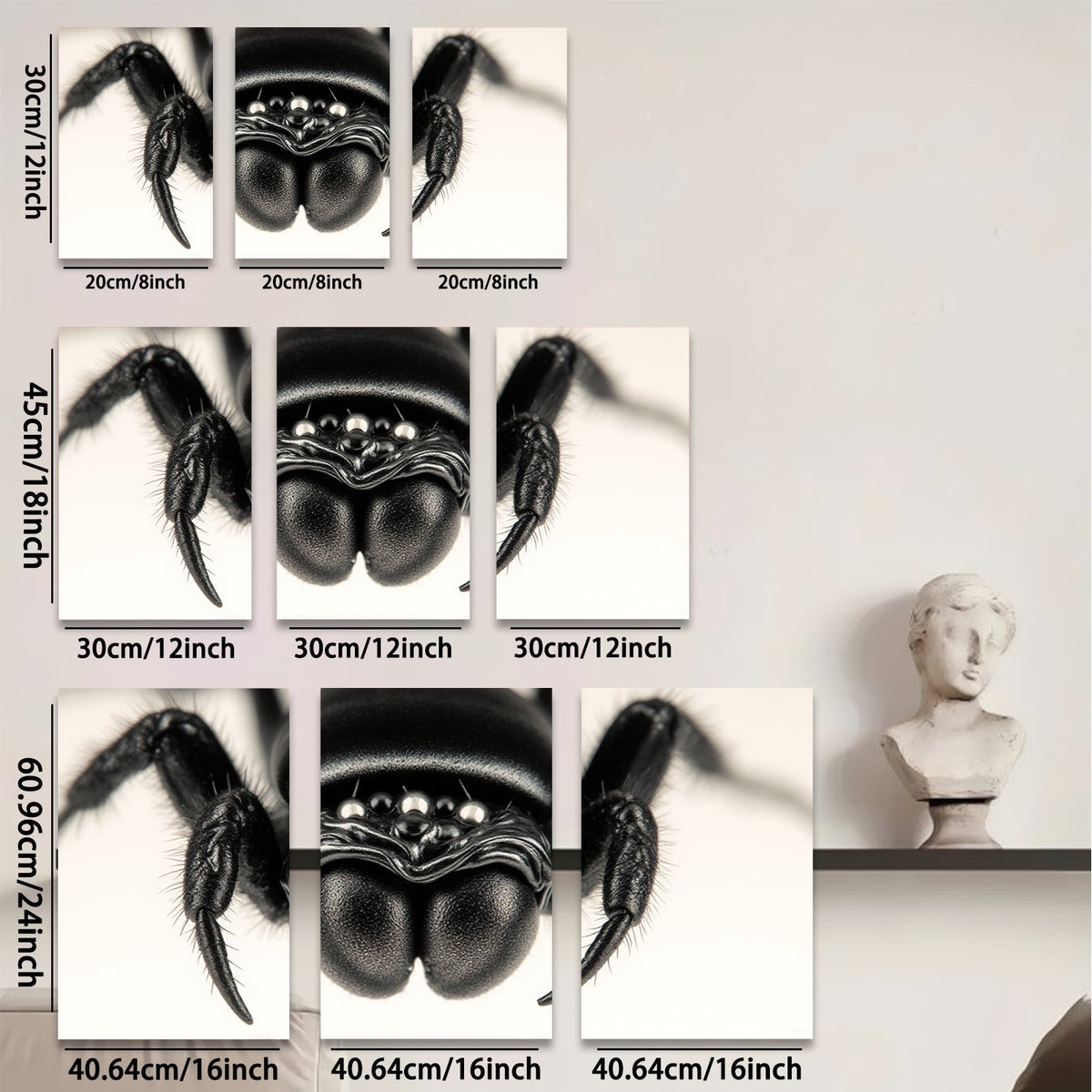 2D flat 1pc striking macro spider portrait modern farmhouse wall art bedroom living room decor gallery wrapped canvas prints trending now botanical insect
