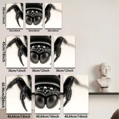 2D flat 1pc striking macro spider portrait modern farmhouse wall art bedroom living room decor gallery wrapped canvas prints trending now botanical insect