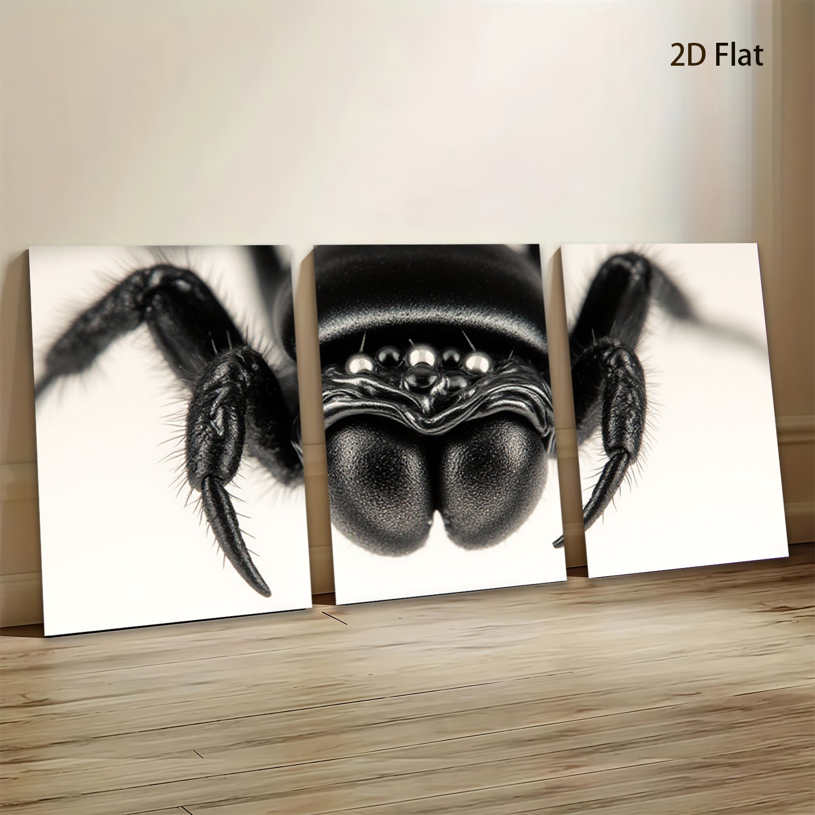 2D flat 1pc striking macro spider portrait modern farmhouse wall art bedroom living room decor gallery wrapped canvas prints trending now botanical insect