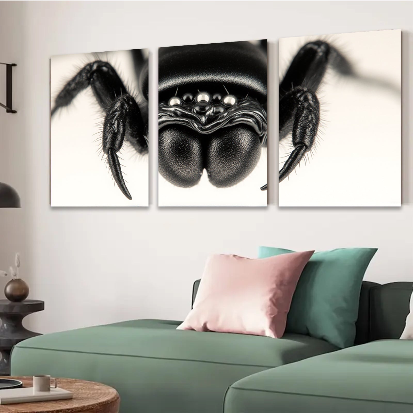 2D flat 1pc striking macro spider portrait modern farmhouse wall art bedroom living room decor gallery wrapped canvas prints trending now botanical insect