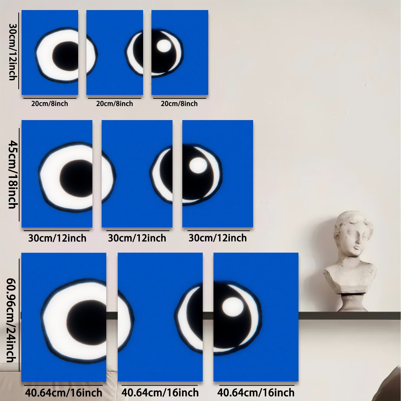 2D flat 1pc striking modern minimalist eye art wall decor for living room bedroom office gallery wrapped canvas farmhouse style statement piece trending now cozy vibes