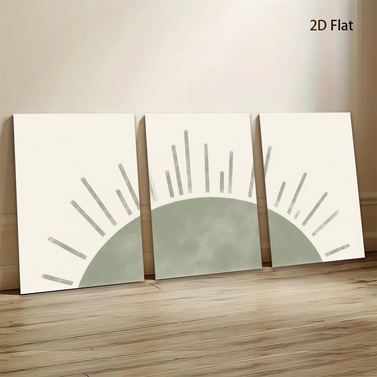 2D flat 1pc sunburst minimalist wall art canvas print for living room bedroom office farmhouse decor botanical aesthetic gallery wrapped modern farmhouse style