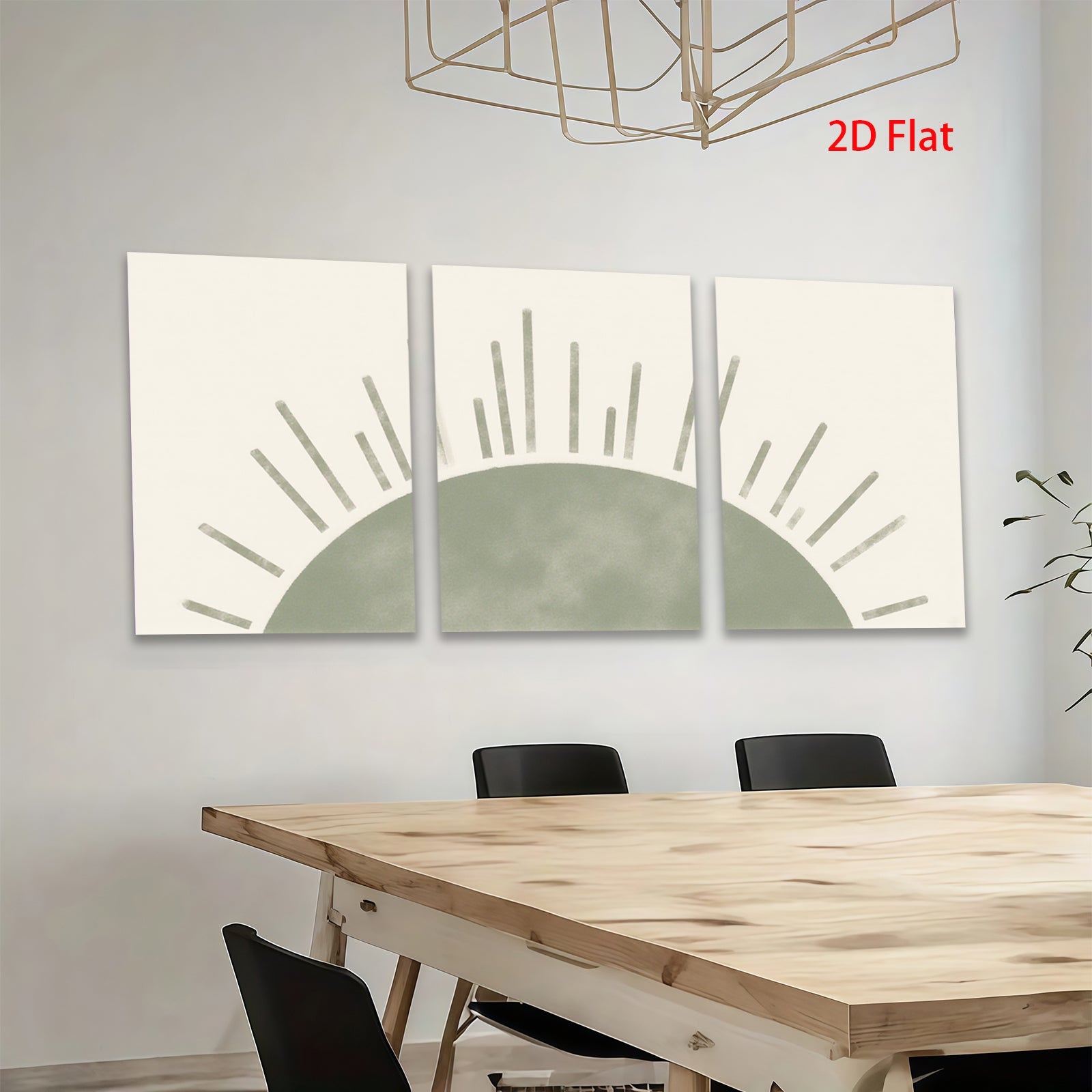 2D flat 1pc sunburst minimalist wall art canvas print for living room bedroom office farmhouse decor botanical aesthetic gallery wrapped modern farmhouse style