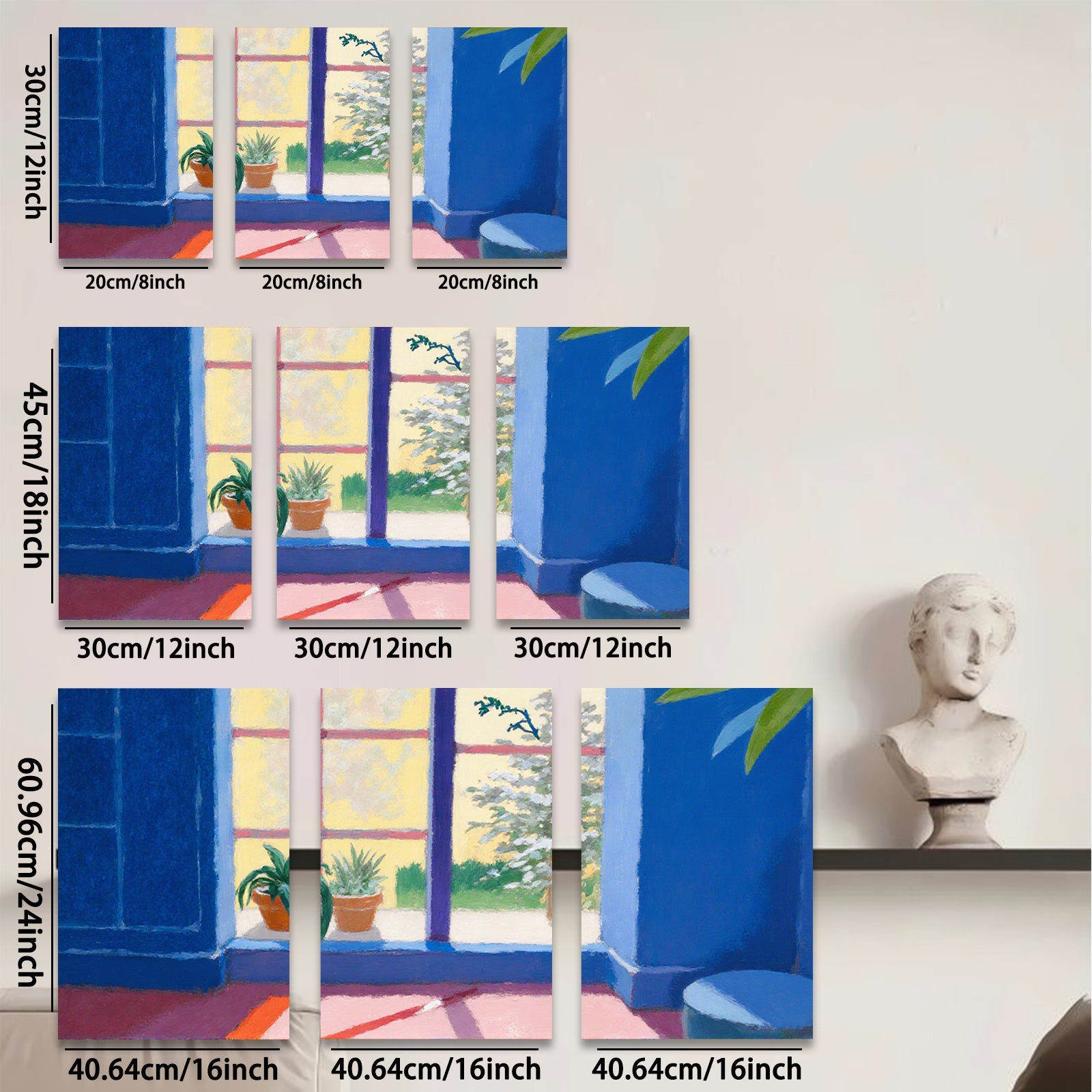 2D flat 1pc sunlit porch plants blooming garden view farmhouse wall art bedroom living room modern gallery wrapped canvas prints