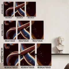2D flat 1pc swirling bronze ribbons abstract wall art for living room bedroom modern farmhouse gallery wrapped canvas prints coastal decor