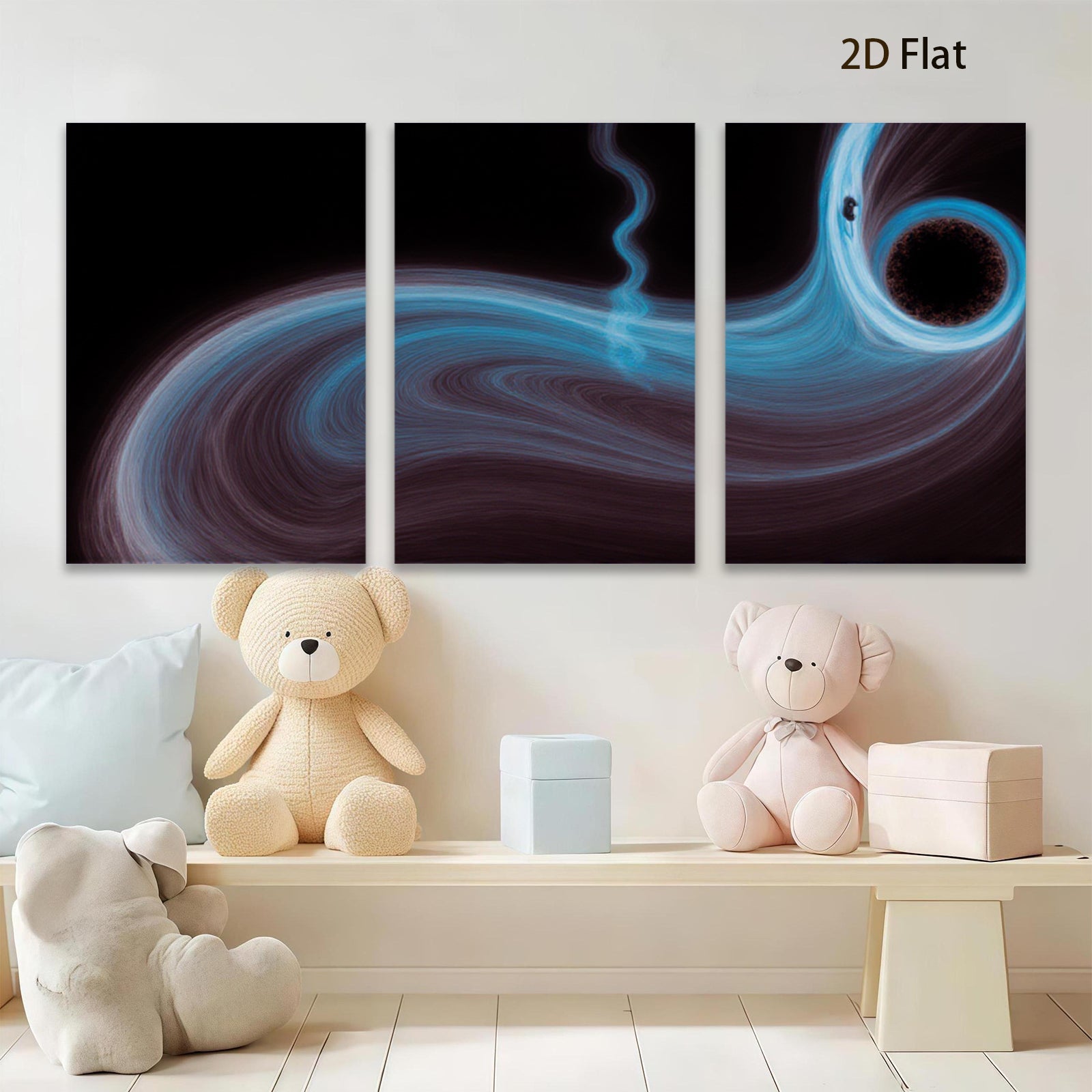 2D flat 1pc swirling cosmic nebula abstract wall art modern home decor living room bedroom canvas prints gallery wrapped ready to hang farmhouse style