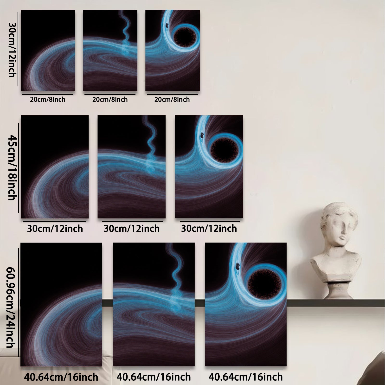 2D flat 1pc swirling cosmic nebula abstract wall art modern home decor living room bedroom canvas prints gallery wrapped ready to hang farmhouse style