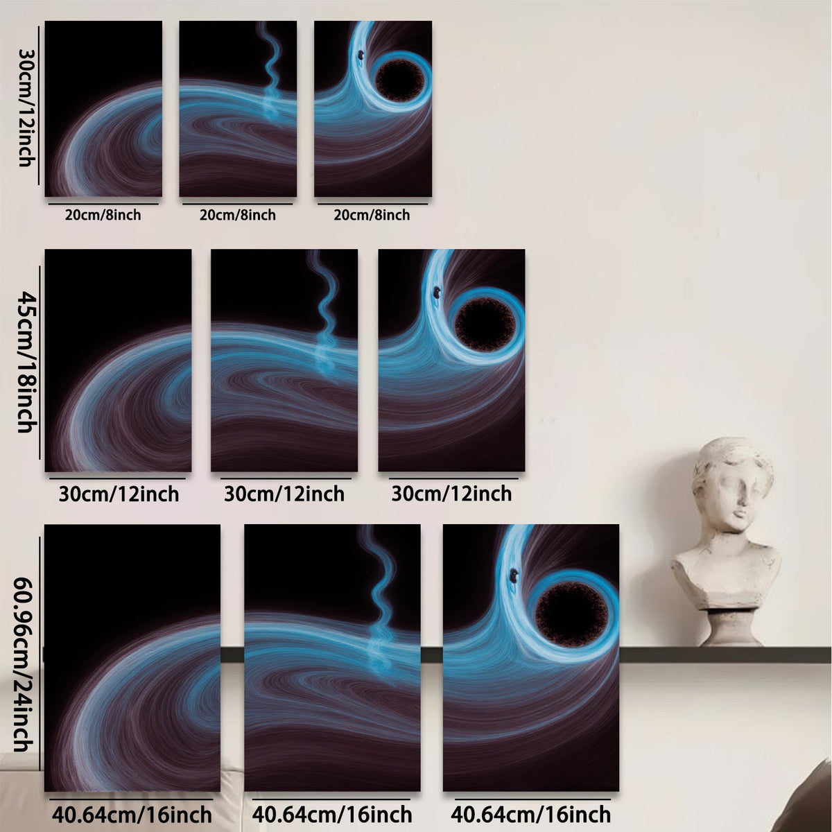 2D flat 1pc swirling cosmic nebula abstract wall art modern home decor living room bedroom canvas prints gallery wrapped ready to hang farmhouse style