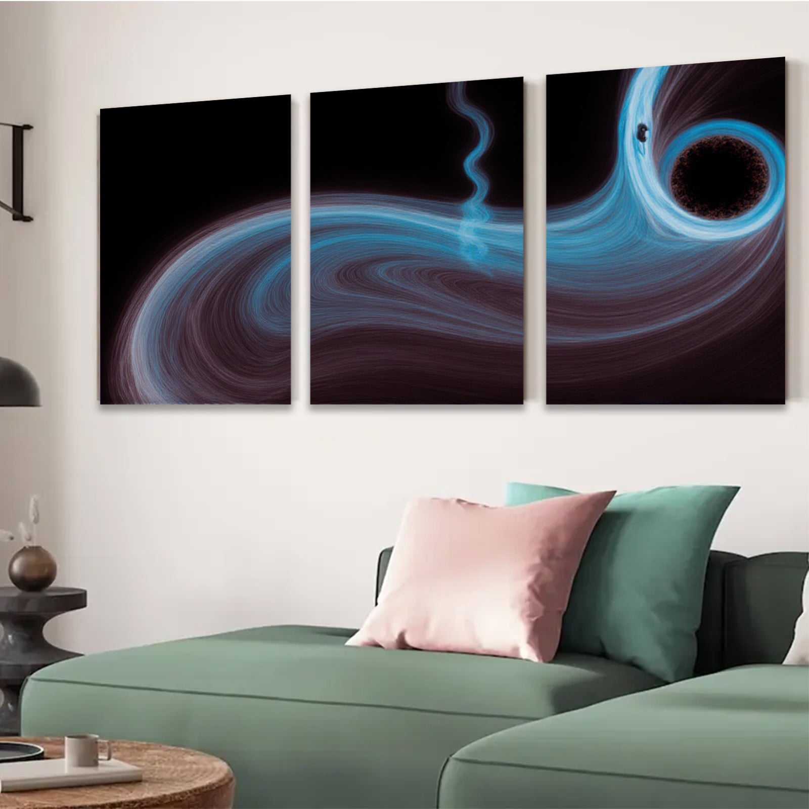 2D flat 1pc swirling cosmic nebula abstract wall art modern home decor living room bedroom canvas prints gallery wrapped ready to hang farmhouse style