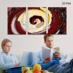 2D flat 1pc swirling crimson gold abstract canvas wall art modern farmhouse living room bedroom decor gallery wrapped timeless style vibrant colors statement piece