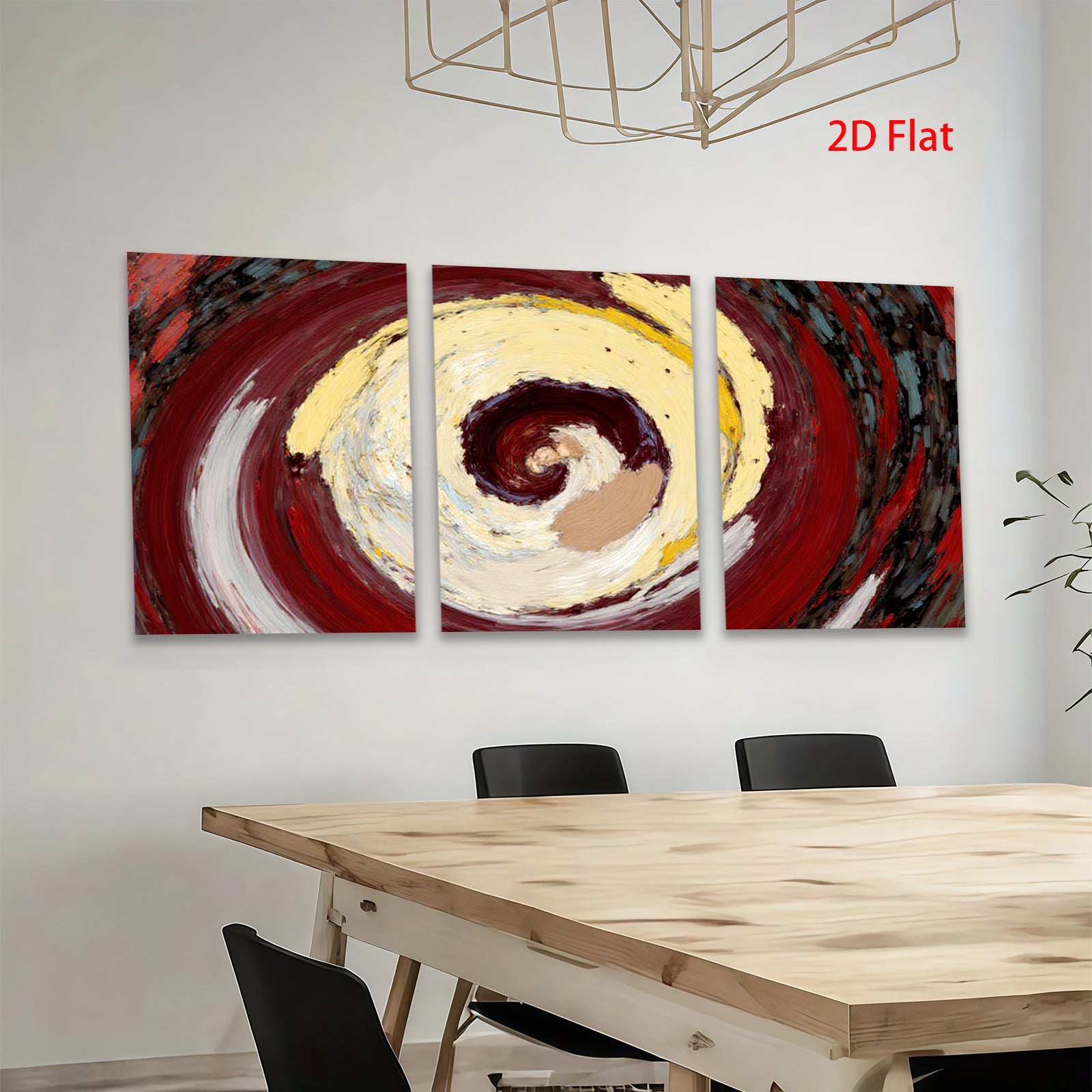 2D flat 1pc swirling crimson gold abstract canvas wall art modern farmhouse living room bedroom decor gallery wrapped timeless style vibrant colors statement piece