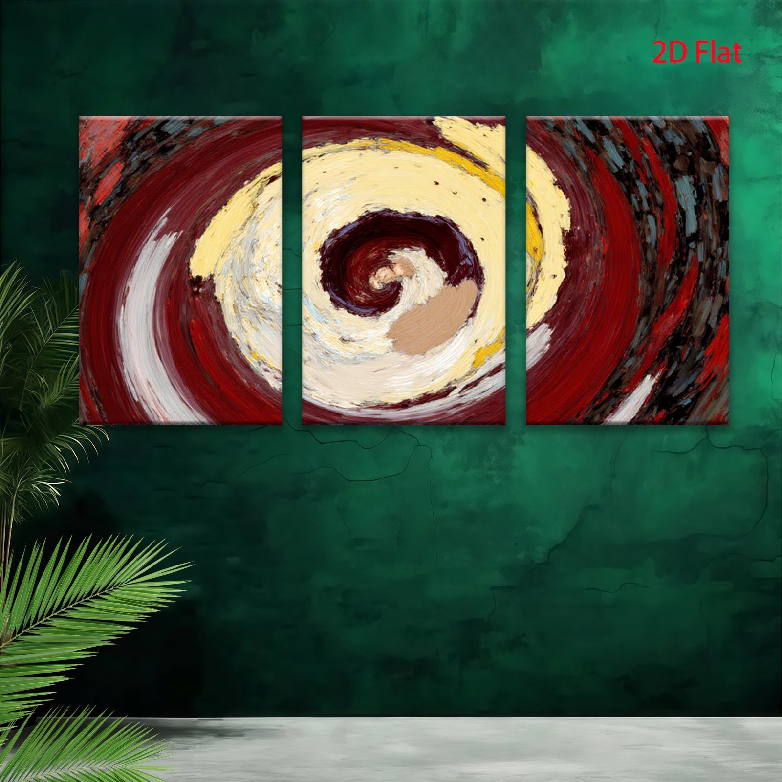 2D flat 1pc swirling crimson gold abstract canvas wall art modern farmhouse living room bedroom decor gallery wrapped timeless style vibrant colors statement piece