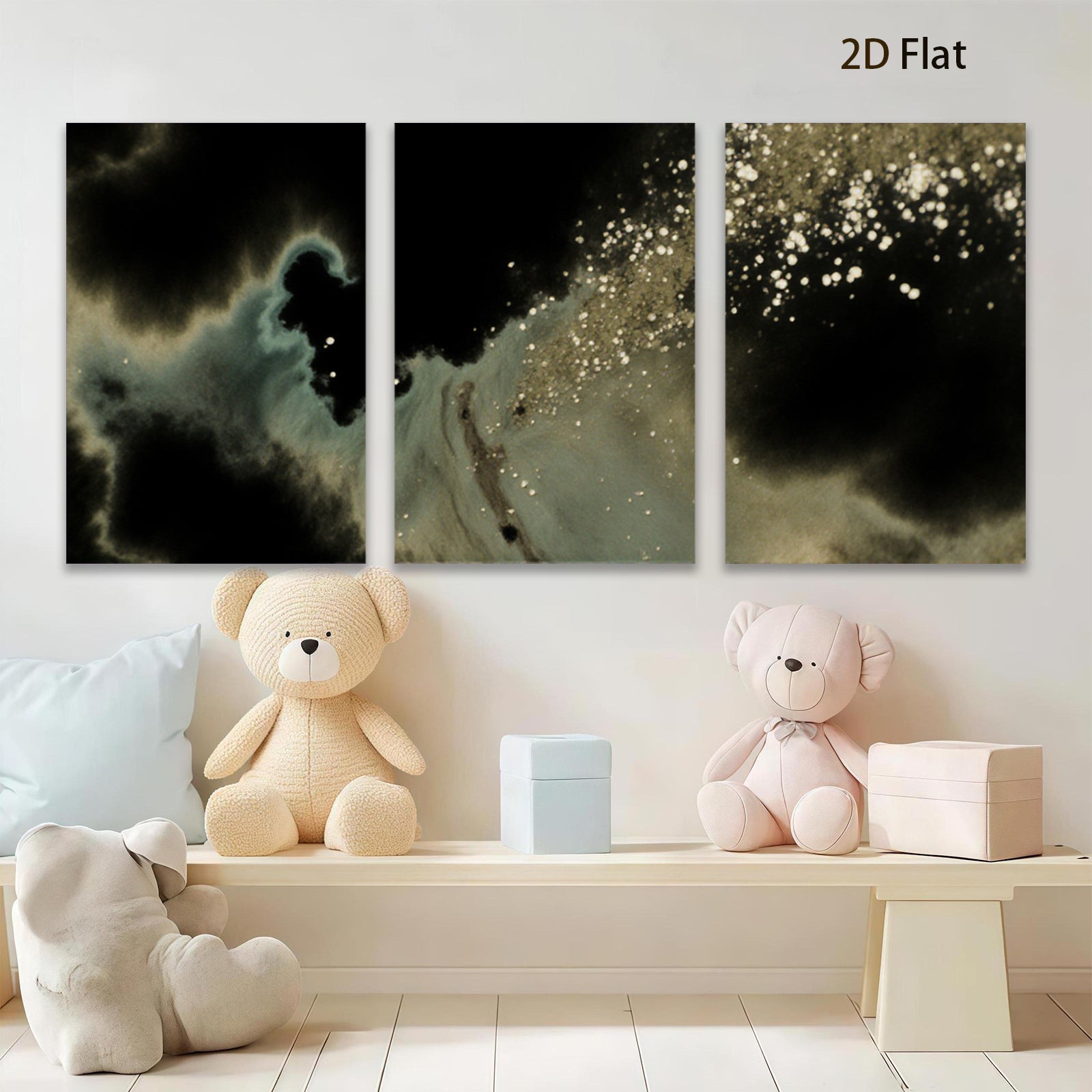 2D flat 1pc swirling emerald tide abstract wall art modern farmhouse living room bedroom decor gallery wrapped canvas prints inspirational cozy vibes