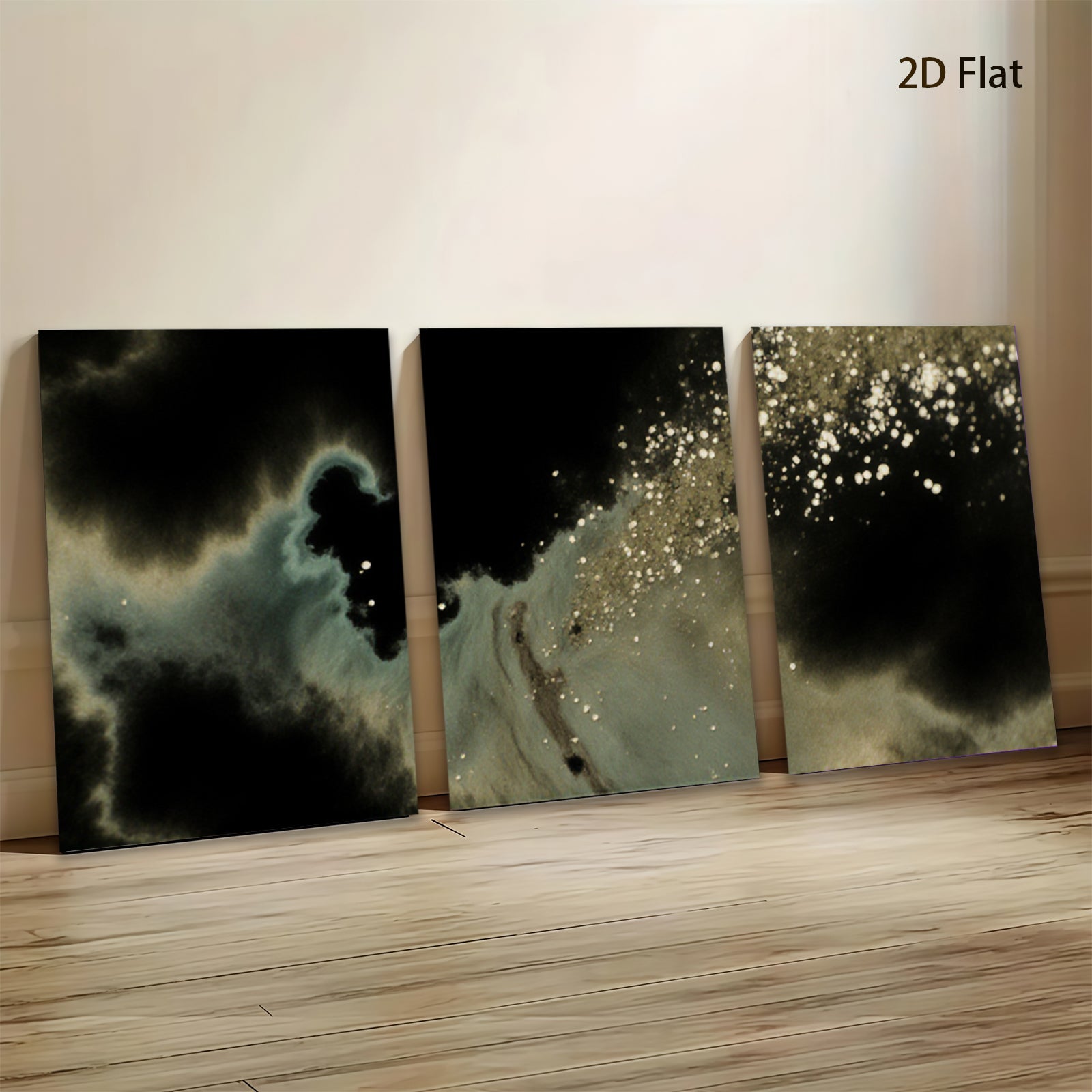2D flat 1pc swirling emerald tide abstract wall art modern farmhouse living room bedroom decor gallery wrapped canvas prints inspirational cozy vibes
