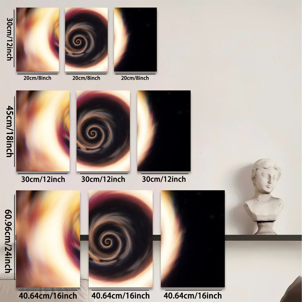 2D flat 1pc swirling galaxy cosmic nebula wall art for living room bedroom modern farmhouse gallery wrapped canvas prints inspirational home decor botanical floral abstract art