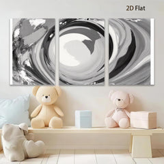 2D flat 1pc swirling gray abstract canvas wall art modern farmhouse living room bedroom decor gallery wrapped timeless style vibrant colors