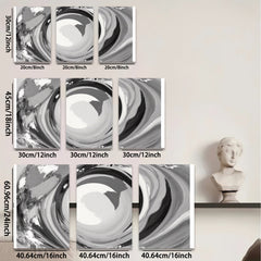 2D flat 1pc swirling gray abstract canvas wall art modern farmhouse living room bedroom decor gallery wrapped timeless style vibrant colors