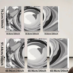 2D flat 1pc swirling gray abstract canvas wall art modern farmhouse living room bedroom decor gallery wrapped timeless style vibrant colors